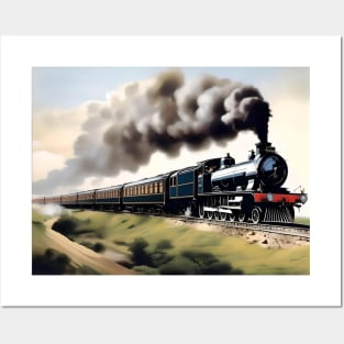 Orient Express Steam Train Digital Drawing Posters and Art